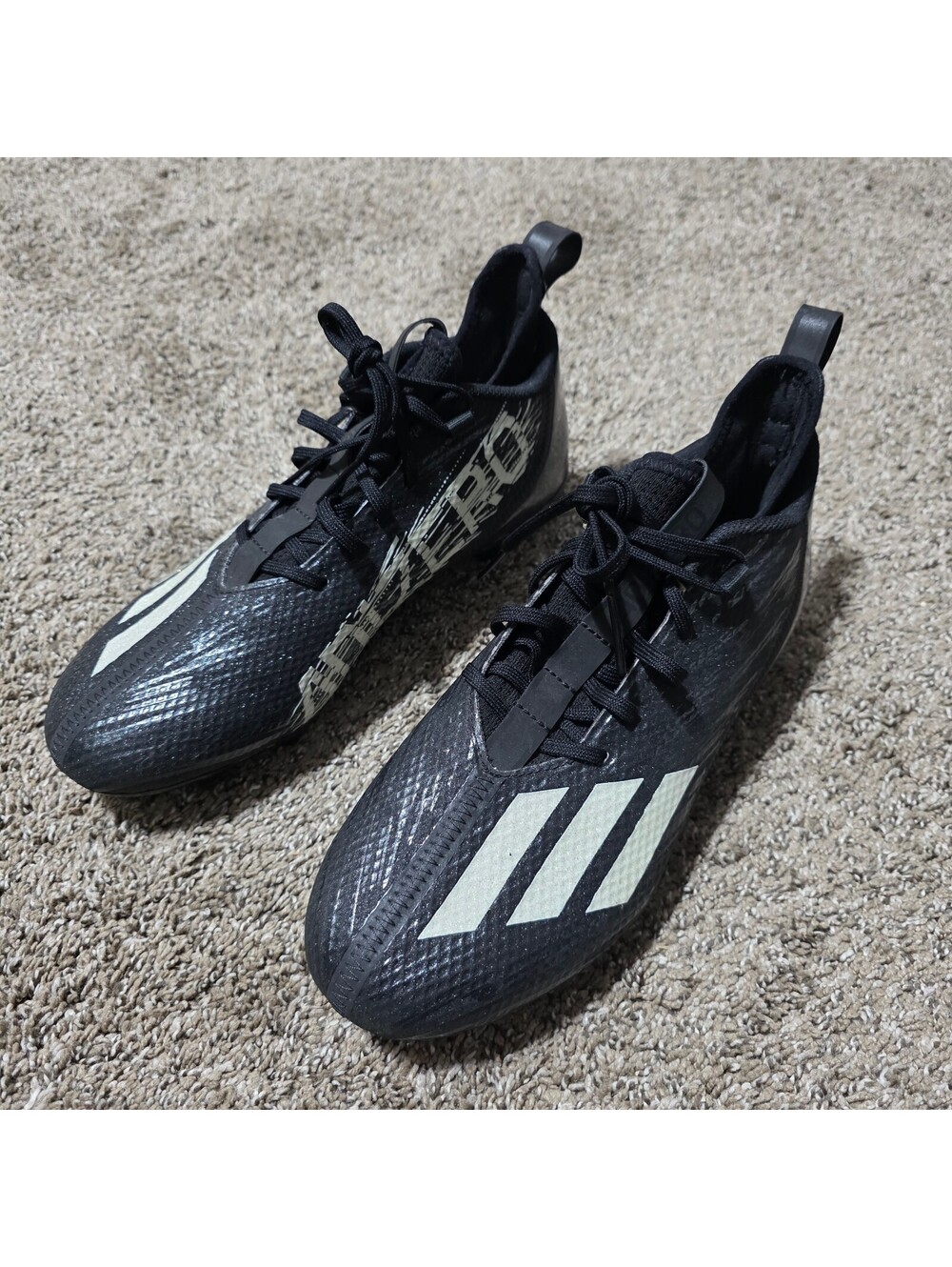 adidas Adizero Scorch GW5071 Men's 8 Black White Football Cleats